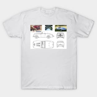 1953 Sunbeam Alpine Sports Blueprint T-Shirt